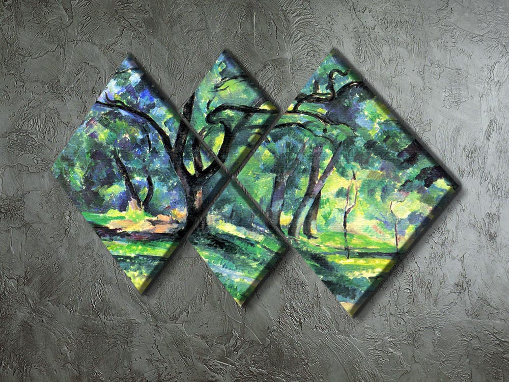 In the Woods by Cezanne 4 Square Multi Panel Canvas - Canvas Art Rocks - 2