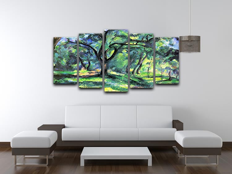 In the Woods by Cezanne 5 Split Panel Canvas - Canvas Art Rocks - 3