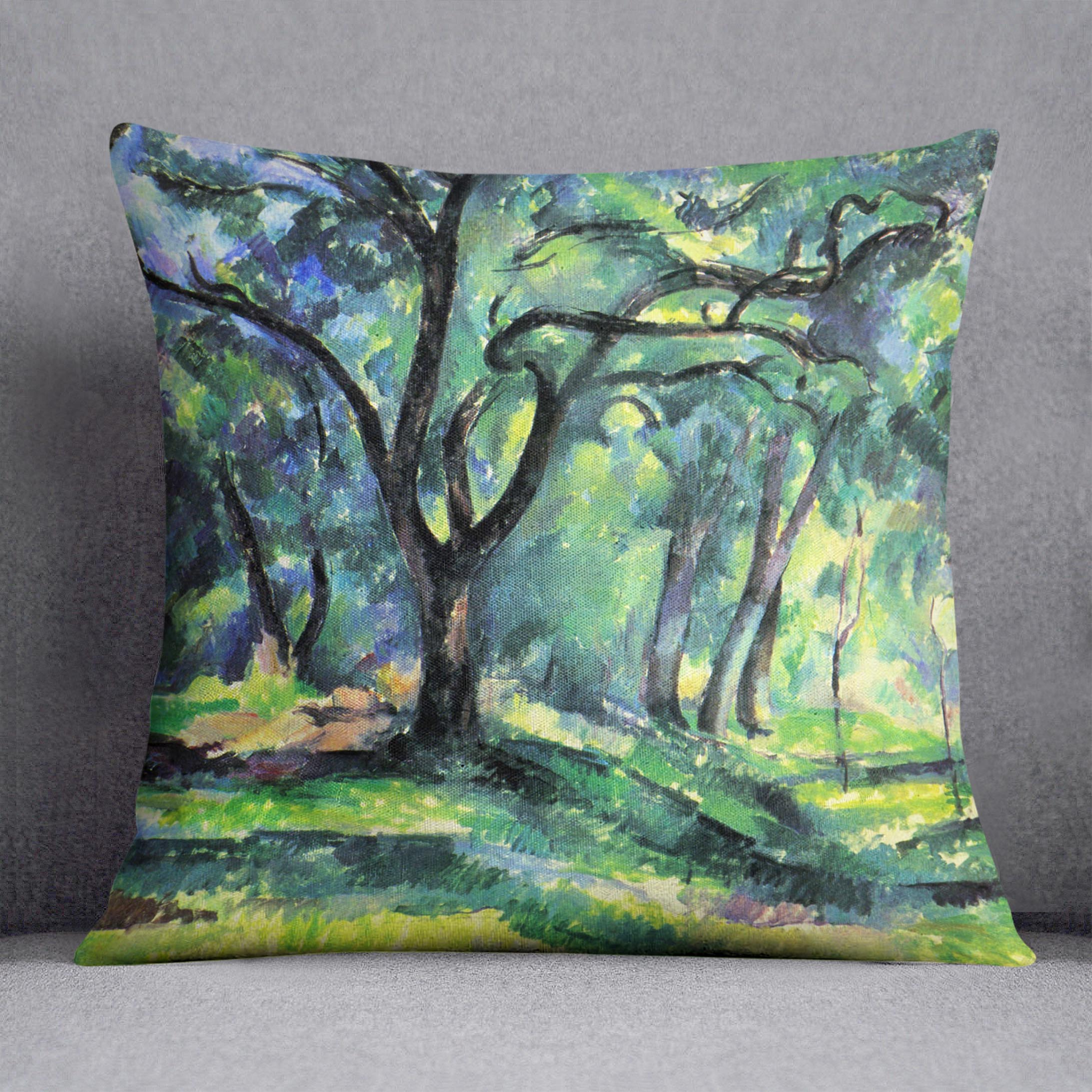 In the Woods by Cezanne Cushion - Canvas Art Rocks - 1