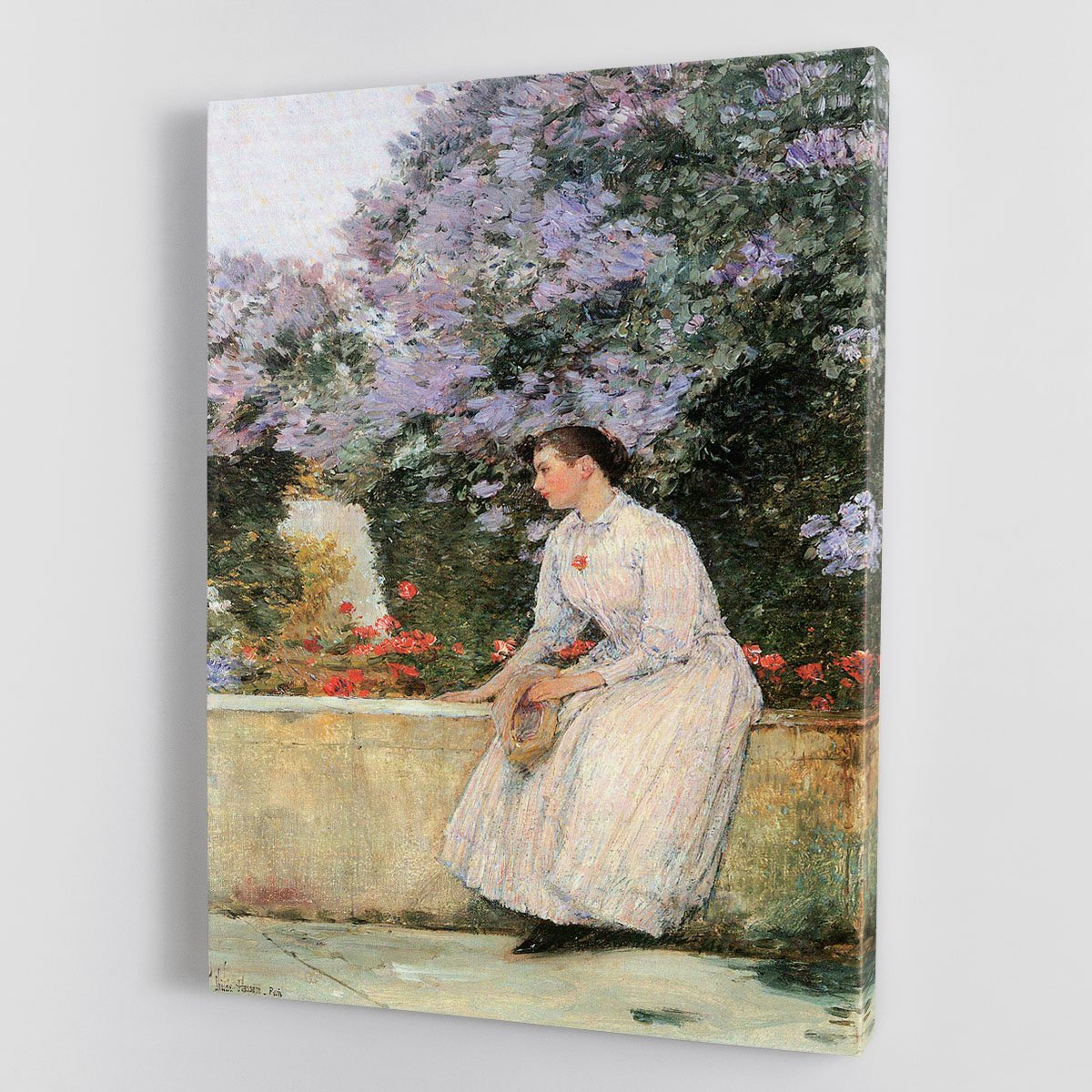 In the garden by Hassam Canvas Print or Poster