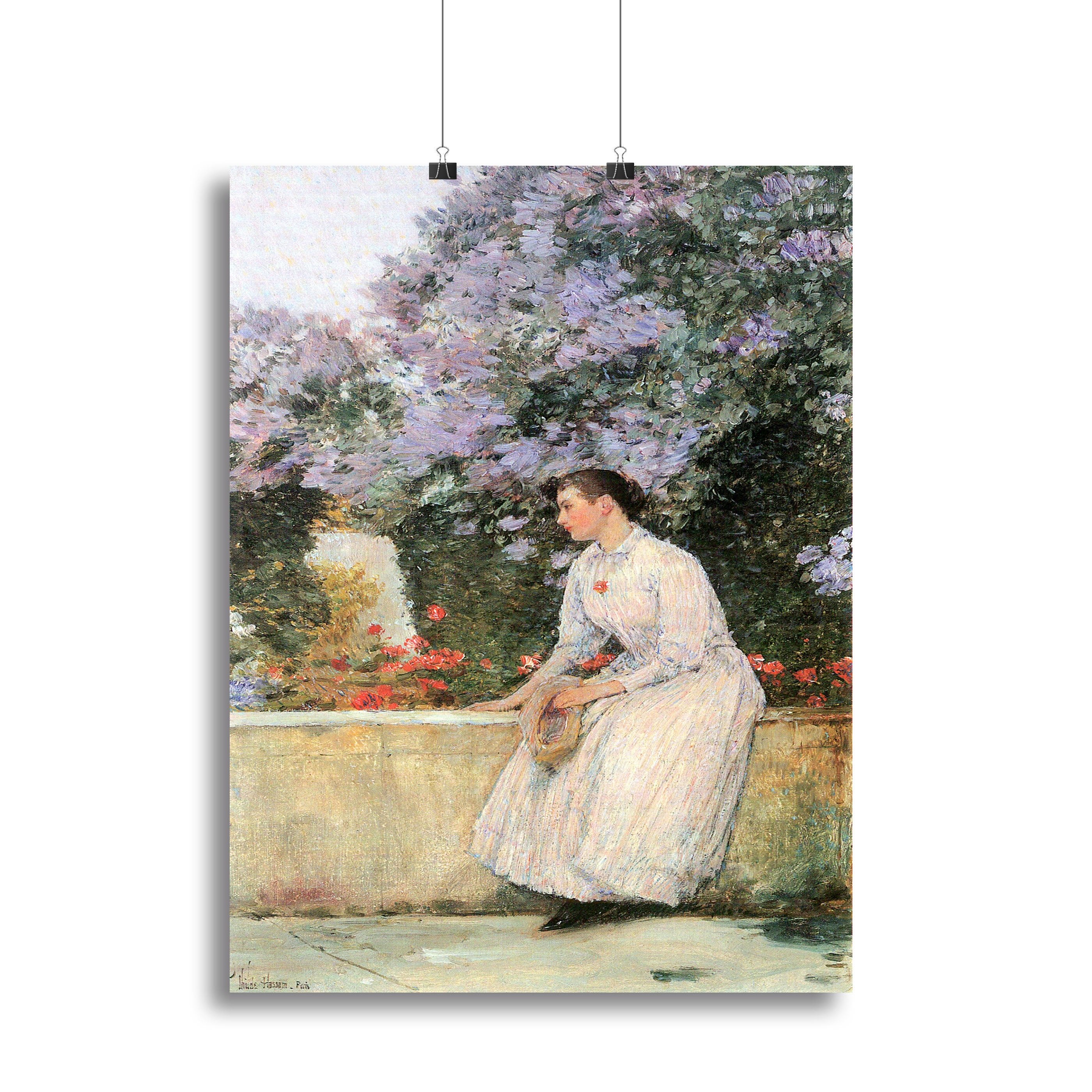 In the garden by Hassam Canvas Print or Poster