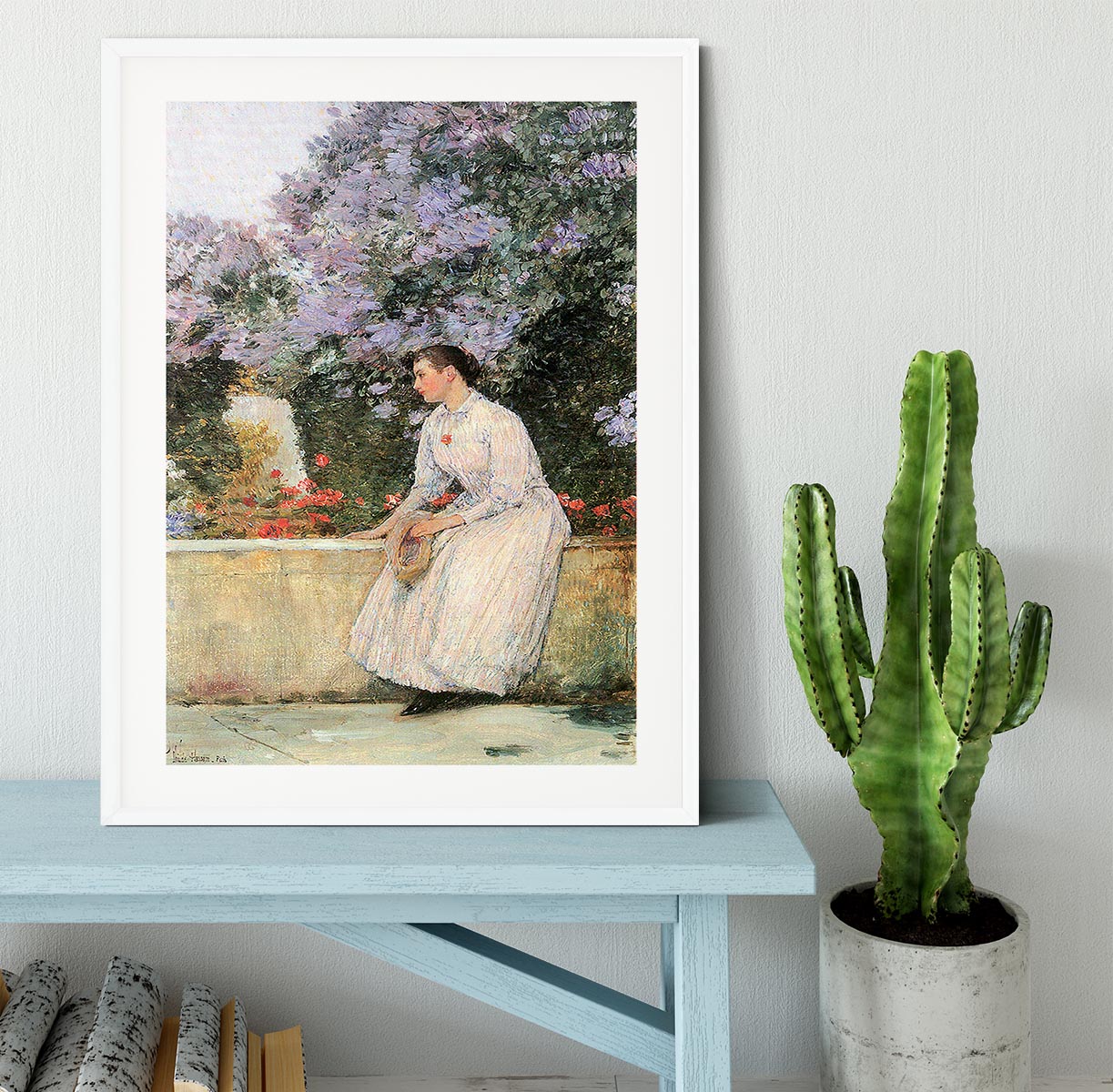 In the garden by Hassam Framed Print - Canvas Art Rocks - 5