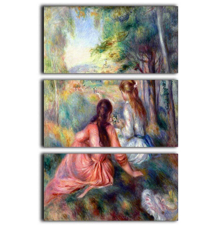 In the meadow by Renoir 3 Split Panel Canvas Print - Canvas Art Rocks - 1
