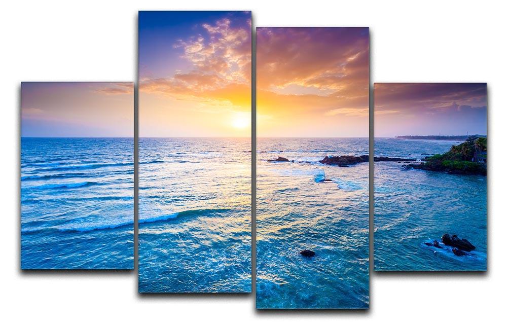 Indian ocean on sunset 4 Split Panel Canvas  - Canvas Art Rocks - 1