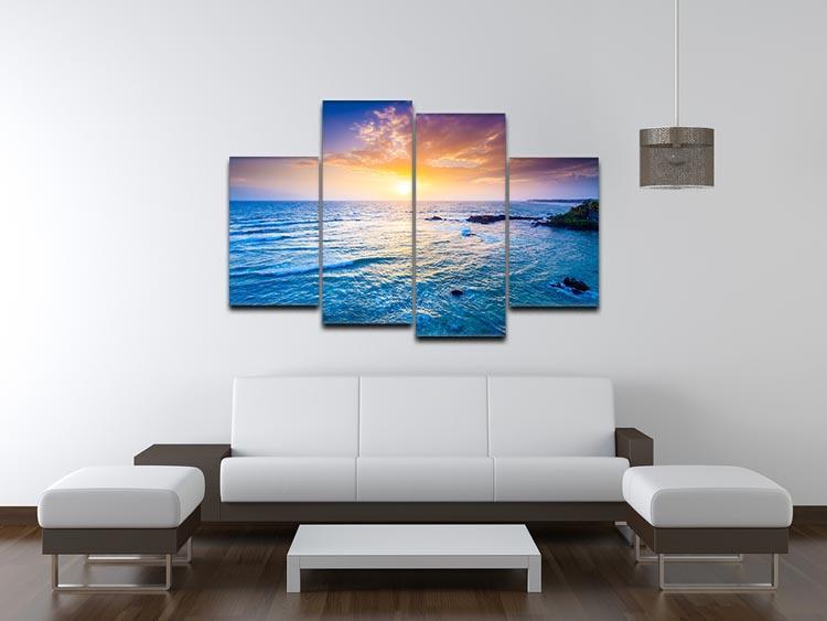 Indian ocean on sunset 4 Split Panel Canvas  - Canvas Art Rocks - 3