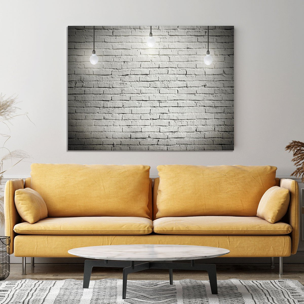 Industrial interior with wooden Canvas Print or Poster