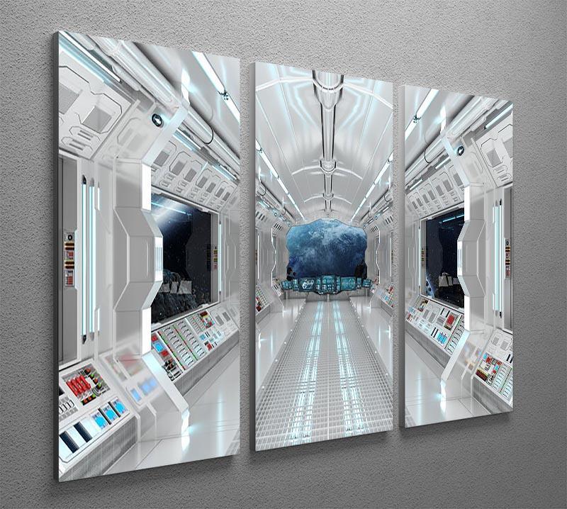 Inside Space Shuttle 3 Split Panel Canvas Print - Canvas Art Rocks - 2