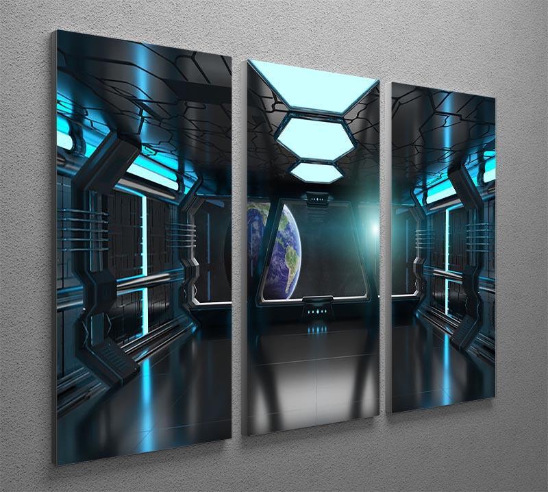Inside a Spaceship 3 Split Panel Canvas Print - Canvas Art Rocks - 2