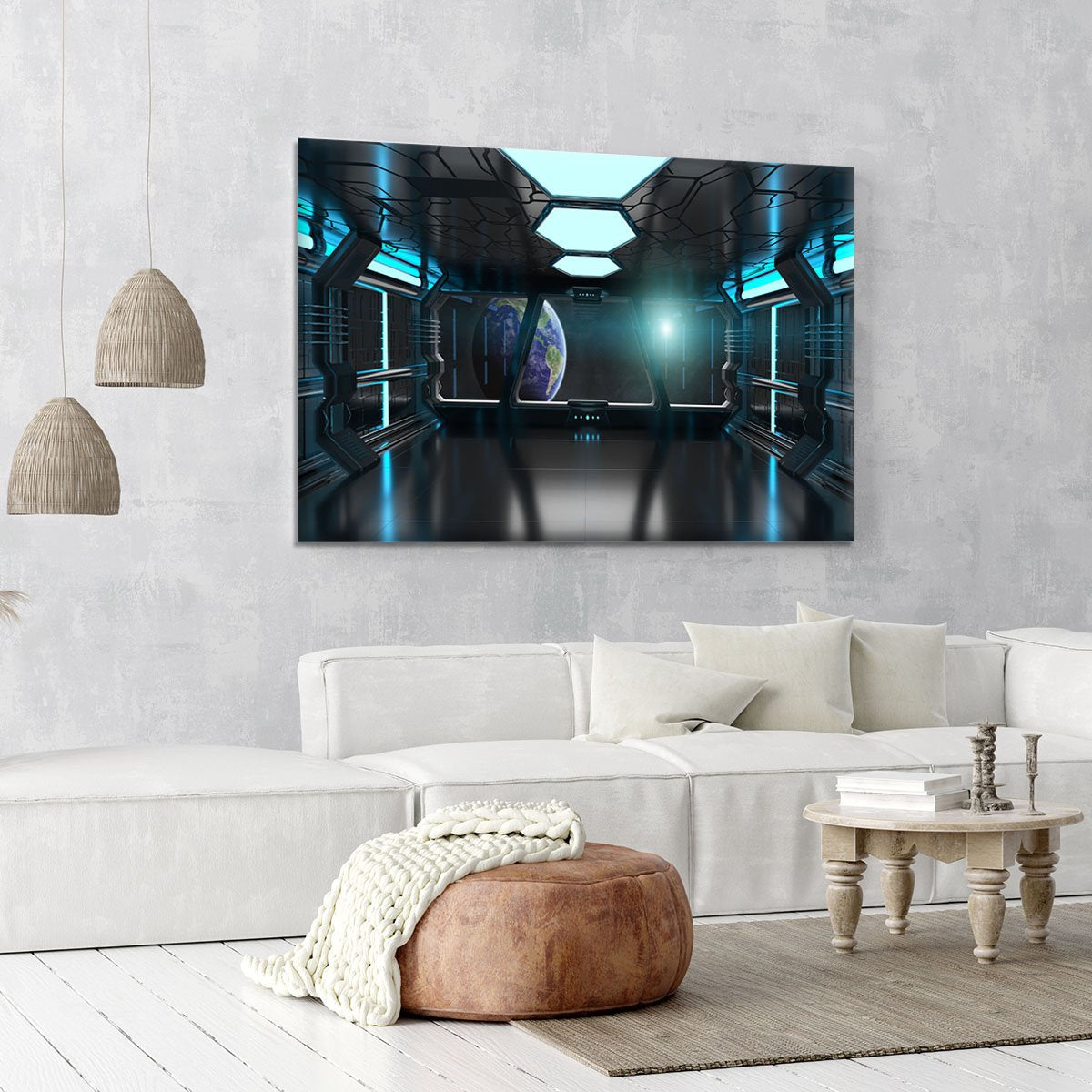 Inside a Spaceship Canvas Print or Poster