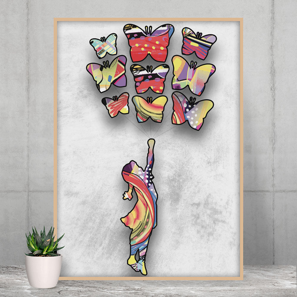 Inspired By Flying Butterflies Framed Print