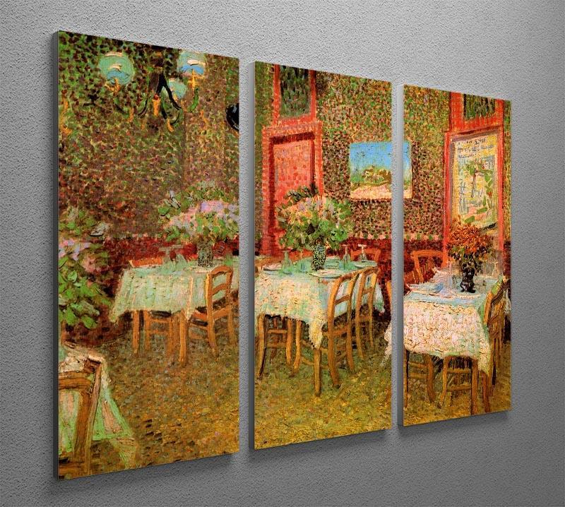 Interior of a restaurant by Van Gogh 3 Split Panel Canvas Print - Canvas Art Rocks - 4