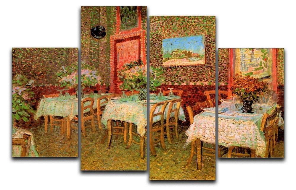 Interior of a restaurant by Van Gogh 4 Split Panel Canvas  - Canvas Art Rocks - 1