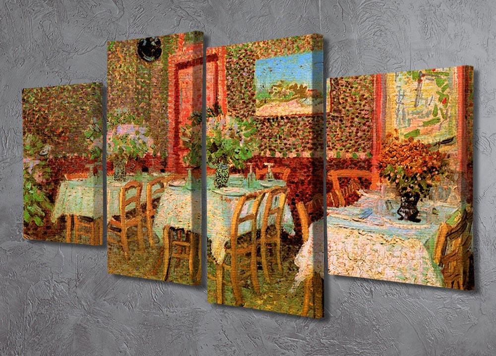 Interior of a restaurant by Van Gogh 4 Split Panel Canvas - Canvas Art Rocks - 2