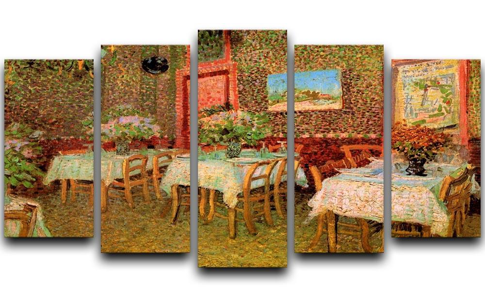 Interior of a restaurant by Van Gogh 5 Split Panel Canvas  - Canvas Art Rocks - 1