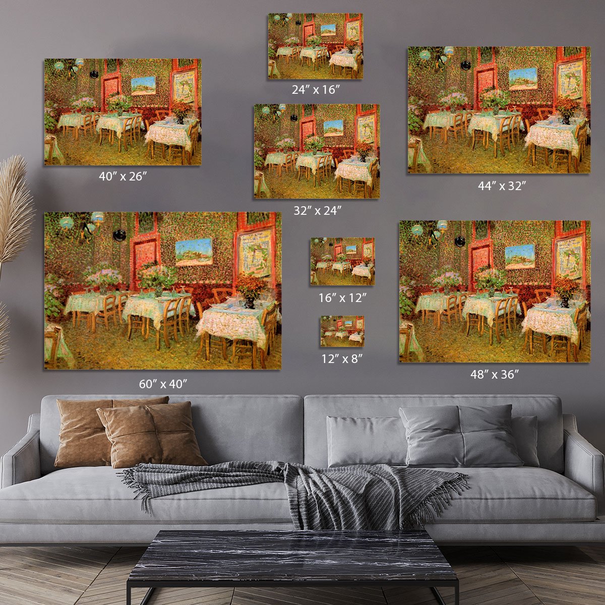 Interior of a restaurant by Van Gogh Canvas Print or Poster
