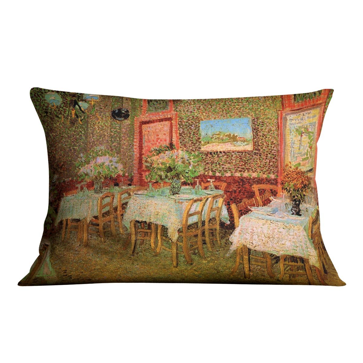 Interior of a restaurant by Van Gogh Throw Pillow