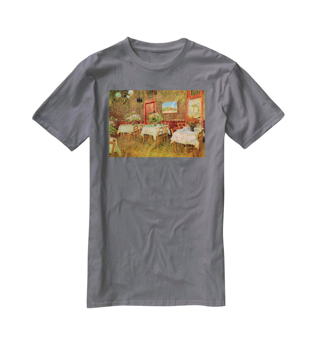 Interior of a restaurant by Van Gogh T-Shirt - Canvas Art Rocks - 3