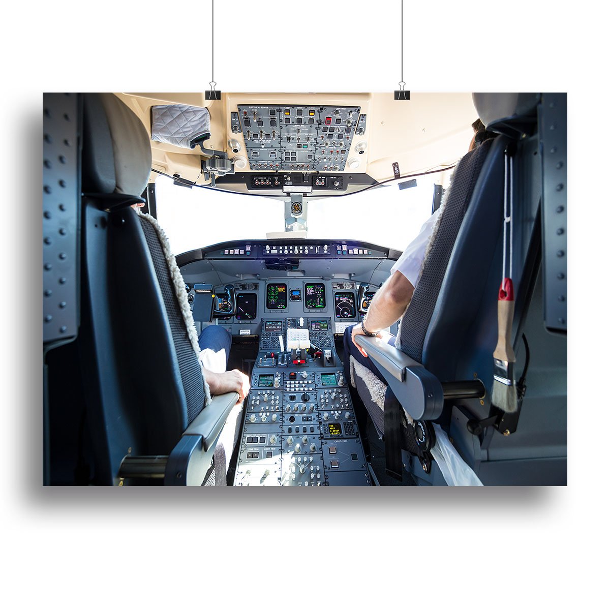 Interior of airplane cockpit Canvas Print or Poster