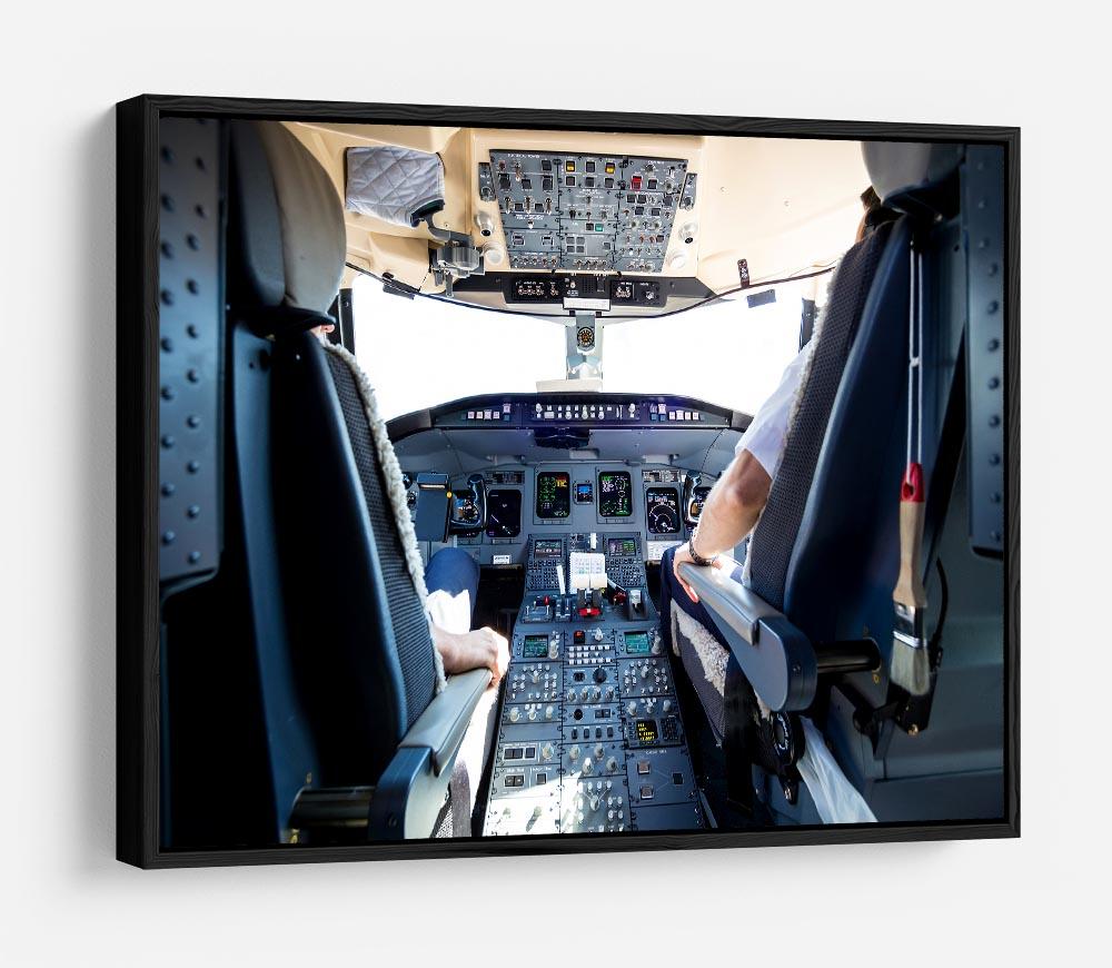 Interior of airplane cockpit HD Metal Print