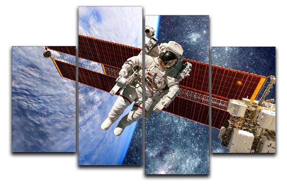 International Space Station and astronaut 4 Split Panel Canvas  - Canvas Art Rocks - 1