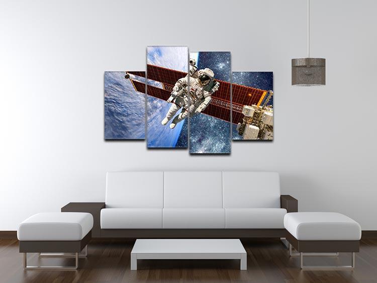 International Space Station and astronaut 4 Split Panel Canvas - Canvas Art Rocks - 3