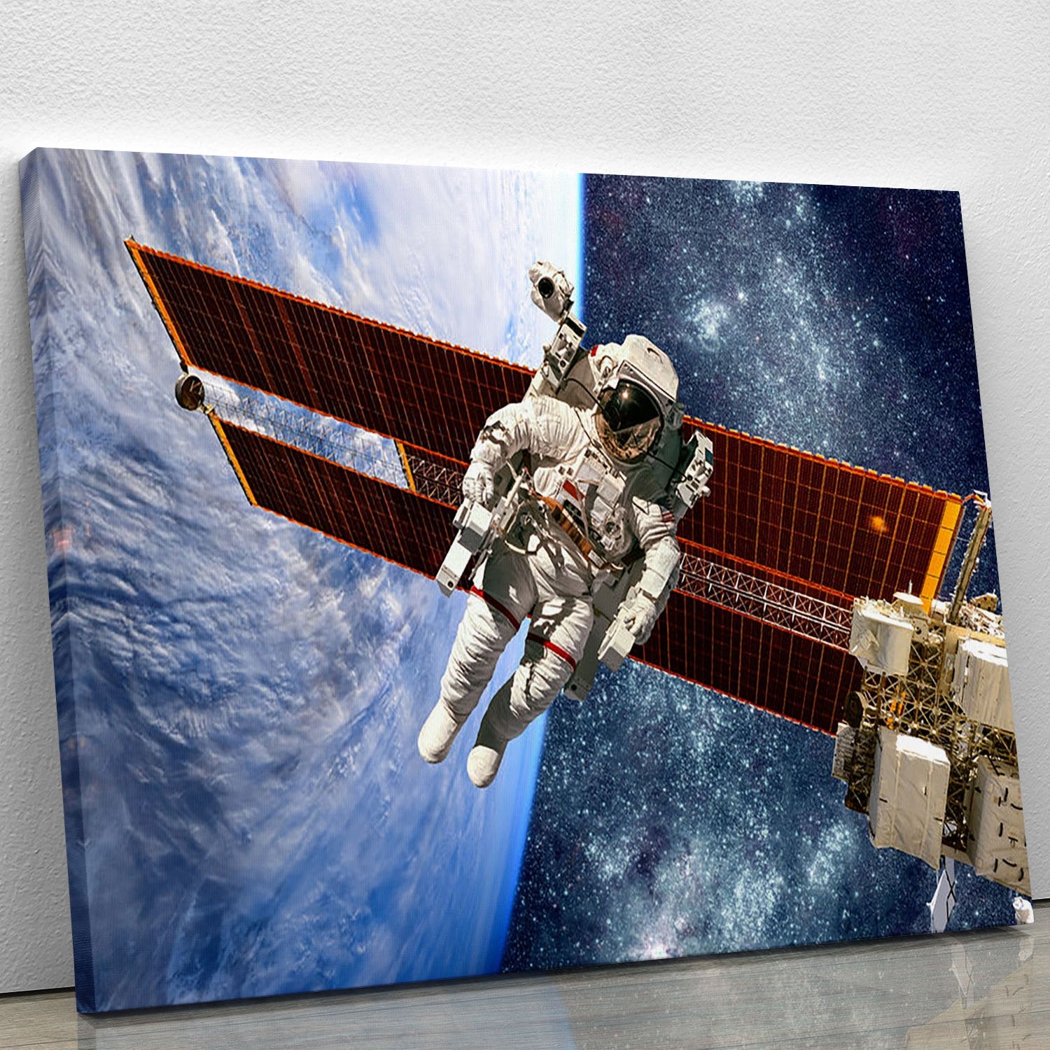International Space Station and astronaut Canvas Print or Poster