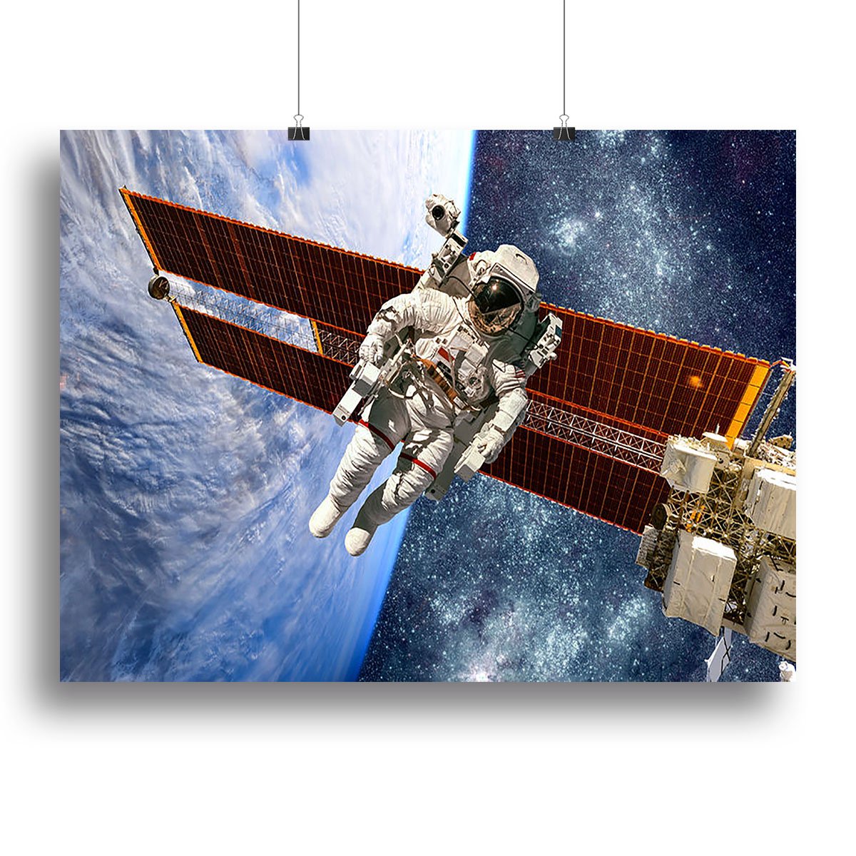 International Space Station and astronaut Canvas Print or Poster
