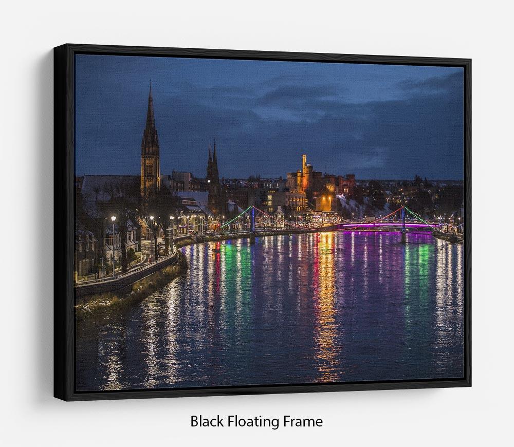 Inverness at night Floating Frame Canvas - Canvas Art Rocks - 1