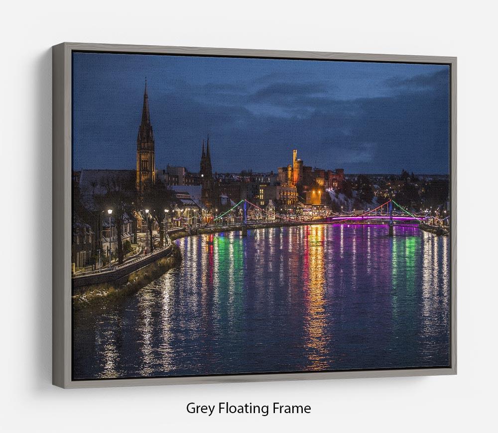 Inverness at night Floating Frame Canvas - Canvas Art Rocks - 3