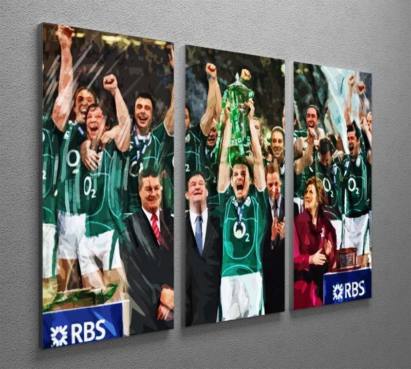 Ireland 6 Nations Grand Slam 2018 3 Split Panel Canvas Print - Canvas Art Rocks - 2