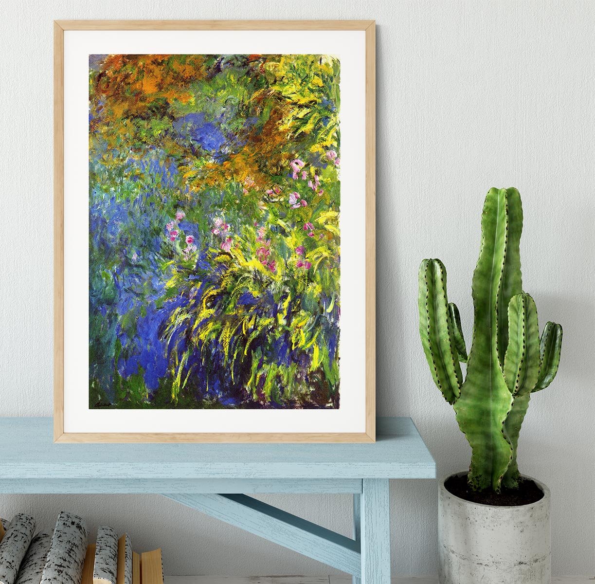 Iris at the sea rose pond 2 by Monet Framed Print - Canvas Art Rocks - 3