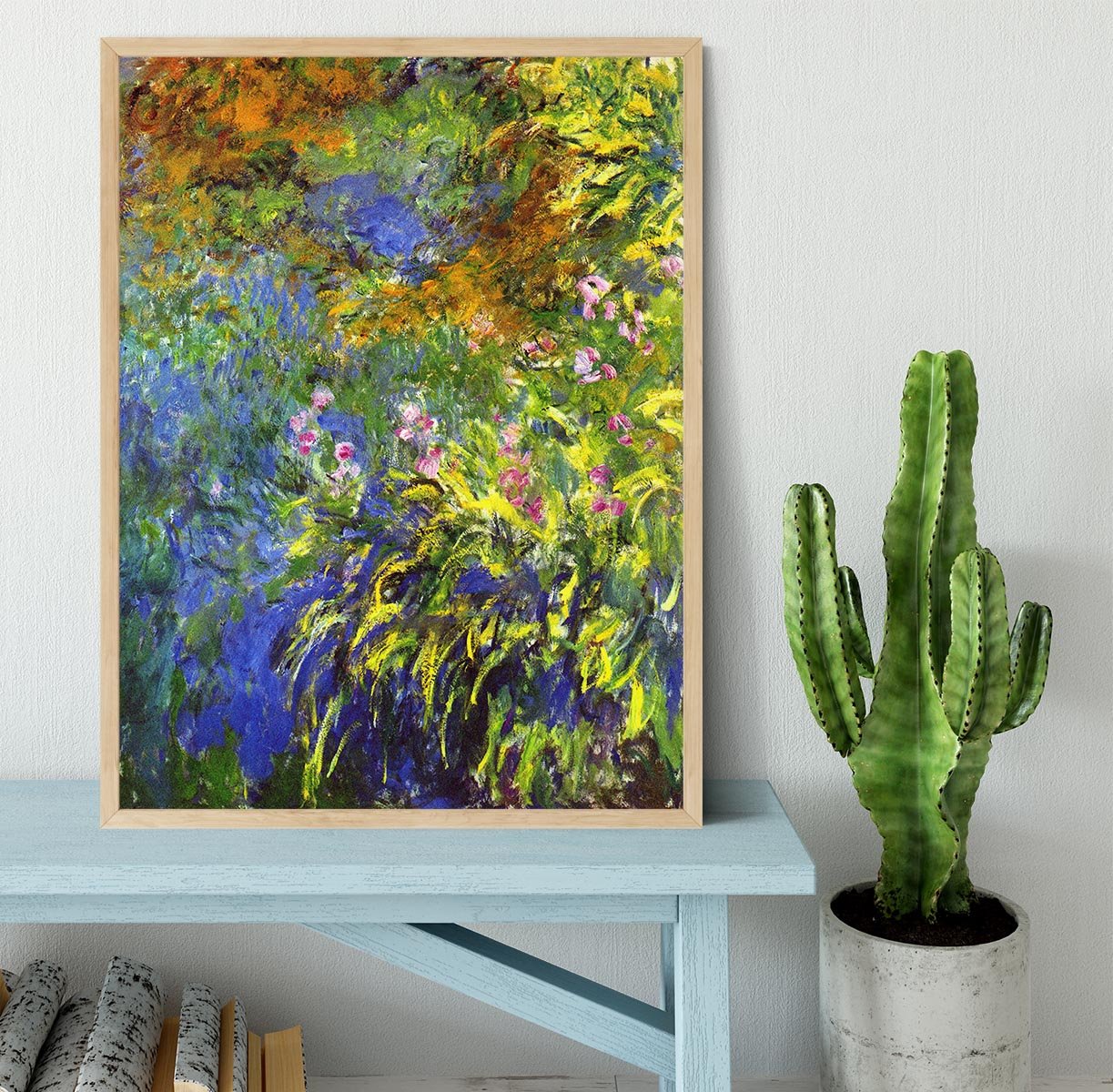 Iris at the sea rose pond 2 by Monet Framed Print - Canvas Art Rocks - 4