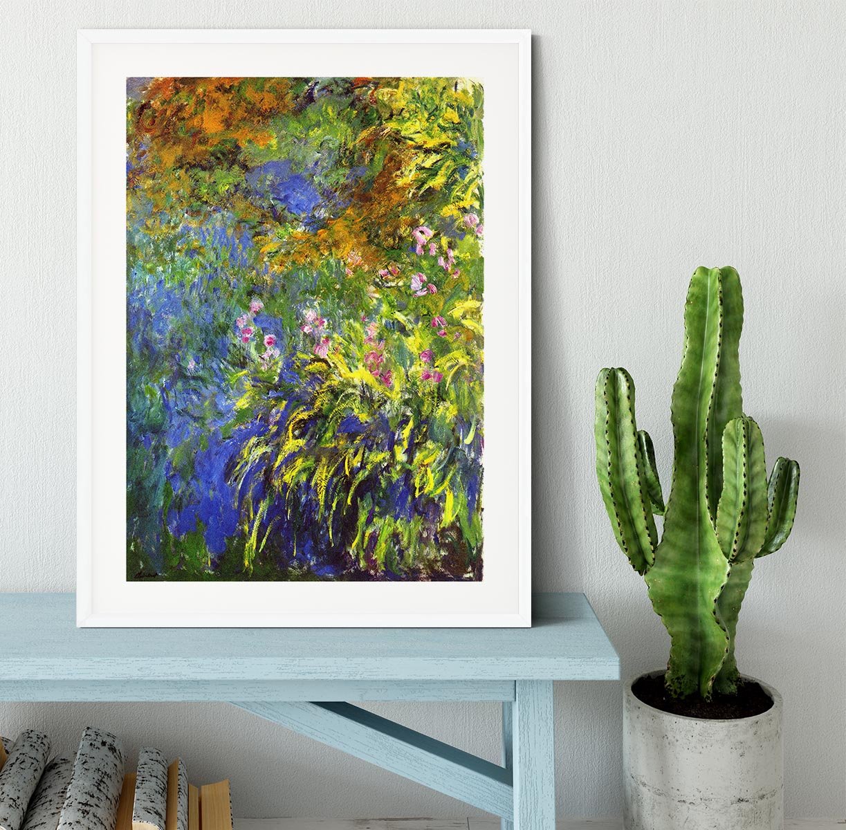Iris at the sea rose pond 2 by Monet Framed Print - Canvas Art Rocks - 5