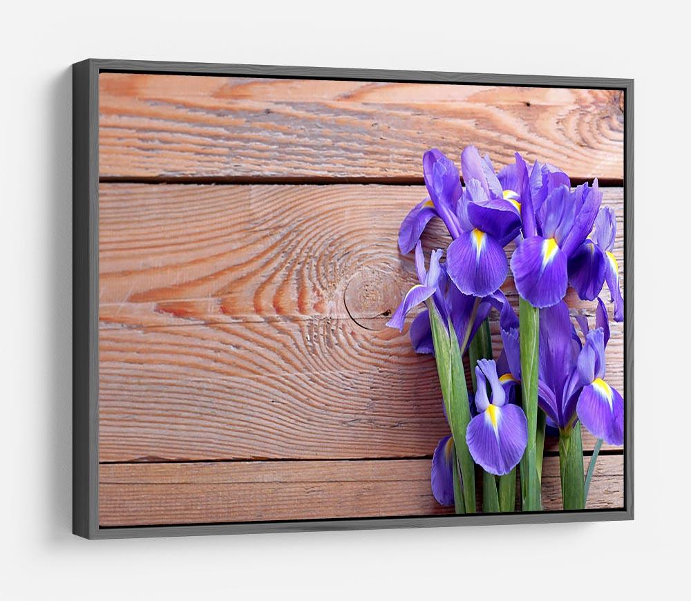 Iris on an old wooden background HD Metal Print