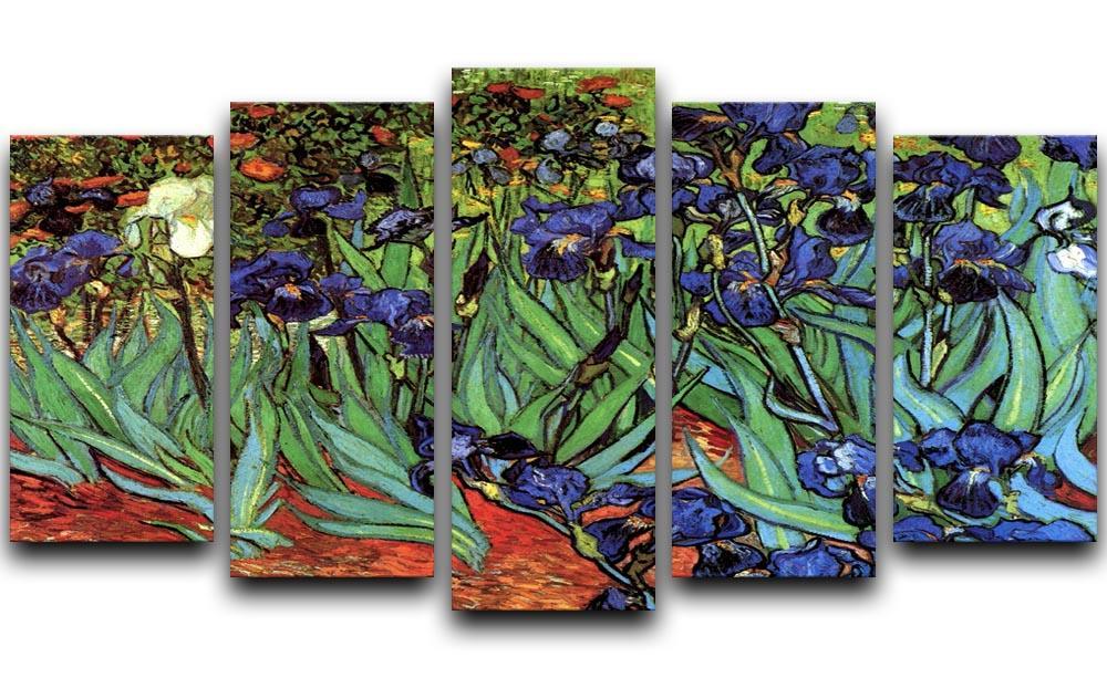 Irises 2 by Van Gogh 5 Split Panel Canvas  - Canvas Art Rocks - 1