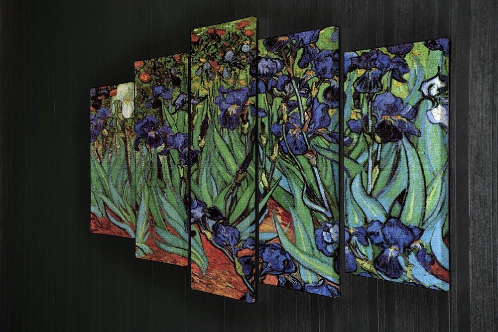 Irises 2 by Van Gogh 5 Split Panel Canvas - Canvas Art Rocks - 2