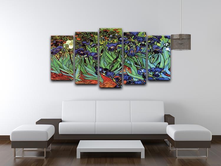 Irises 2 by Van Gogh 5 Split Panel Canvas - Canvas Art Rocks - 3