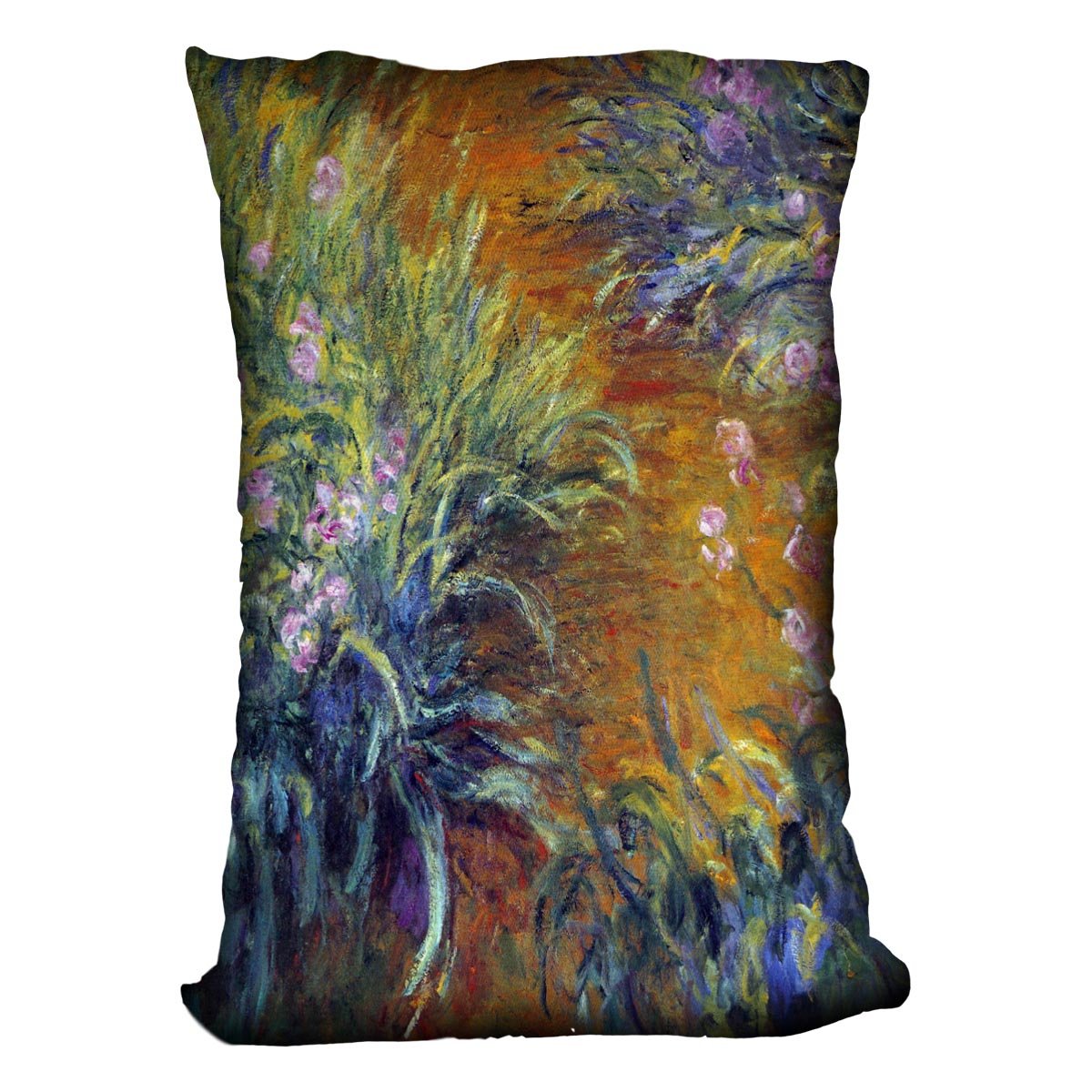 Irises by Monet Throw Pillow