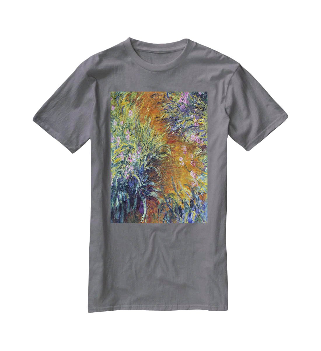 Irises by Monet T-Shirt - Canvas Art Rocks - 3