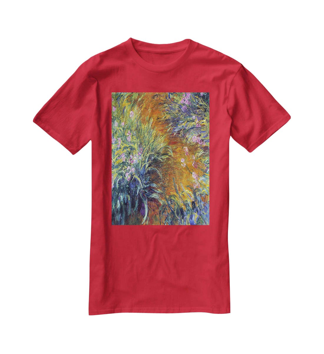 Irises by Monet T-Shirt - Canvas Art Rocks - 4
