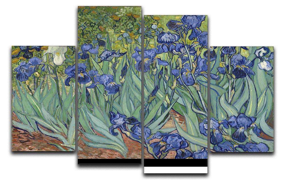 Irises by Van Gogh 4 Split Panel Canvas  - Canvas Art Rocks - 1