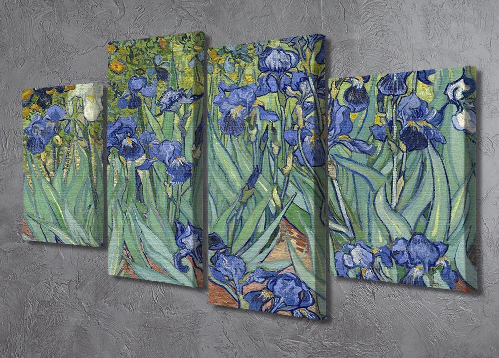 Irises by Van Gogh 4 Split Panel Canvas - Canvas Art Rocks - 2