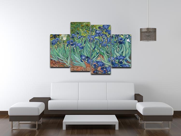 Irises by Van Gogh 4 Split Panel Canvas - Canvas Art Rocks - 3