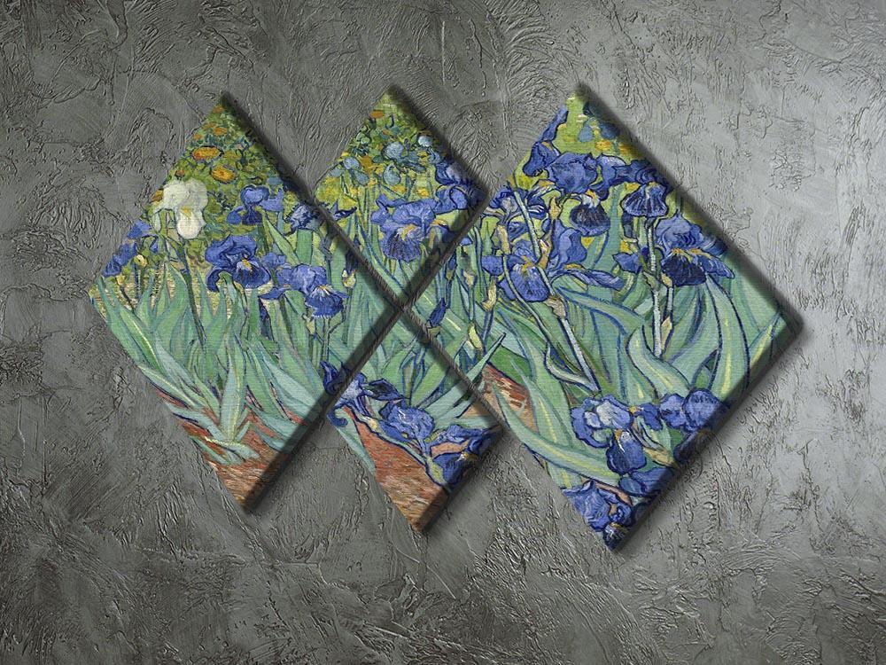 Irises by Van Gogh 4 Square Multi Panel Canvas - Canvas Art Rocks - 2
