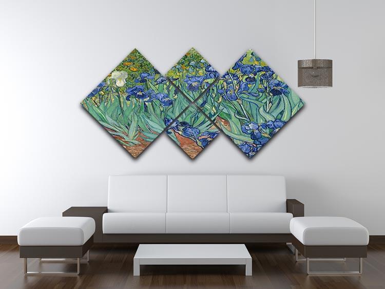 Irises by Van Gogh 4 Square Multi Panel Canvas - Canvas Art Rocks - 3