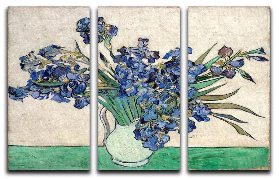 Irises in a vase 3 Split Panel Canvas Print - Canvas Art Rocks - 4