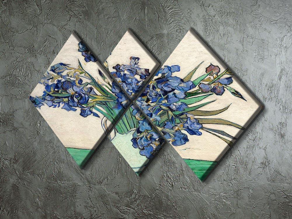 Irises in a vase 4 Square Multi Panel Canvas - Canvas Art Rocks - 2