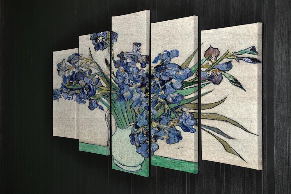 Irises in a vase 5 Split Panel Canvas - Canvas Art Rocks - 2