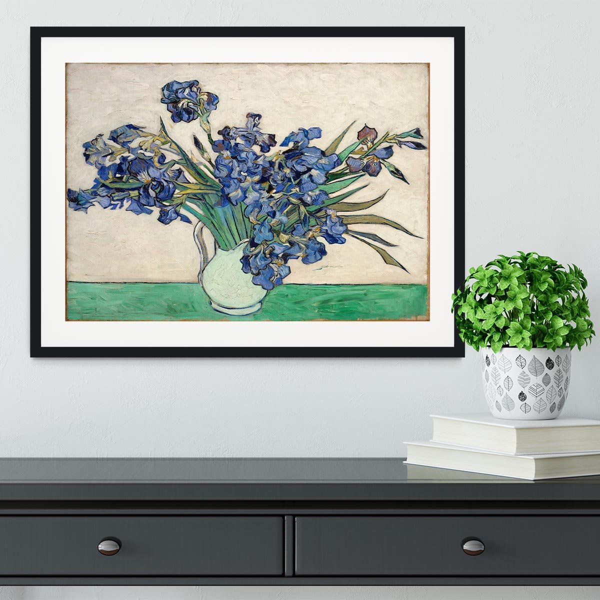 Irises in a vase Framed Print - Canvas Art Rocks - 1