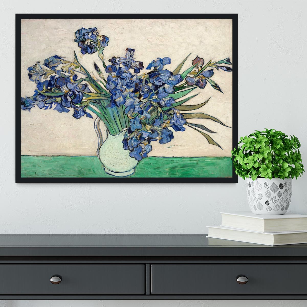 Irises in a vase Framed Print - Canvas Art Rocks - 2